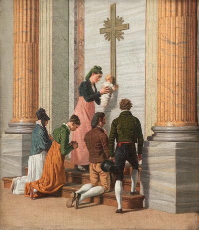 Devozione presso la Porta Santa della Basilica di San Pietro, c.1814 da Christoffer Wilhelm Eckersberg