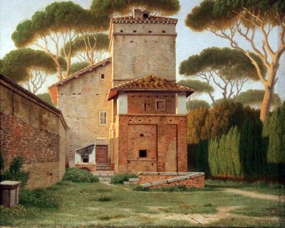 La portineria nel parco di Villa Borghese, Roma da Christoffer Wilhelm Eckersberg