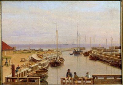 Il porto di Dragør in Danimarca nel 1826 da Christoffer Wilhelm Eckersberg