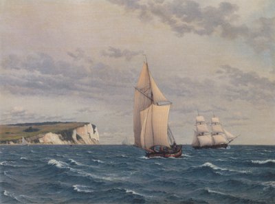La parte meridionale delle scogliere di Møn vista dal mare. da Christoffer Wilhelm Eckersberg