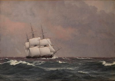 La corvetta Najaden in mare aperto da Christoffer Wilhelm Eckersberg