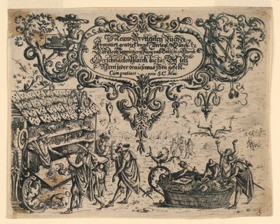 Pagina del titolo da Neüw Grotteßken Buch (Nuovo Libro Grottesco) da Christoph Jamnitzer