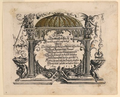 Pagina del titolo, da Neüw Grotteßken Buch (Nuovo libro grottesco) da Christoph Jamnitzer