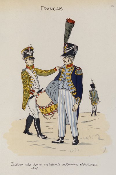 Un tamburino e maestro fornaio della Guardia Prefettizia di Amburgo, c.1806 da Christoph Suhr