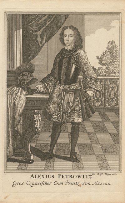 Ritratto dello zarevic Aleksej Petrovič di Russia 1690-1718, 1710 da Christoph Wiegel