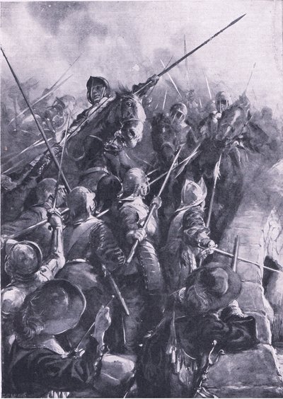 Battaglia di Preston 17 agosto 1648: Al colpo di picca furono battuti dal ponte, illustrazione da 