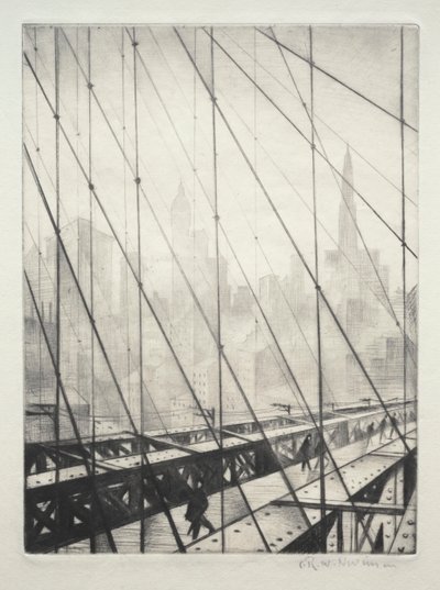 Guardando attraverso il ponte di Brooklyn da Christopher Richard Wynne Nevinson