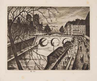 Notre Dame, Les Quais de Paris, pub. 1931 da Christopher Richard Wynne Nevinson