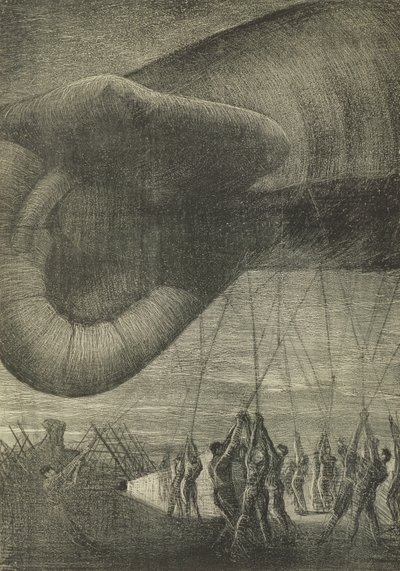Abbassamento di un Pallone di Osservazione di Notte, 1918 da Christopher Richard Wynne Nevinson