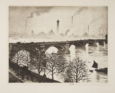 Waterloo Bridge da una finestra del Savoy, pub.1925 da Christopher Richard Wynne Nevinson