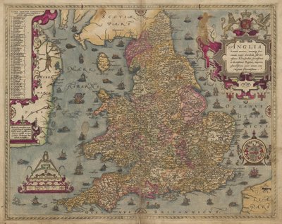Anglia: Inghilterra e Galles, 1579 da Christopher Saxton