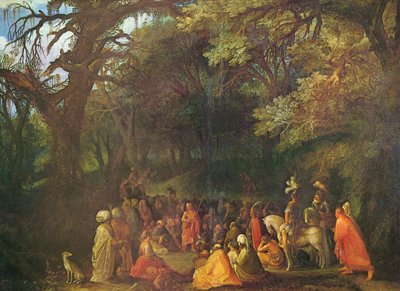 Tedesco: Die Predigt Johannes des Täufers Predicazione di Giovanni il Battista da Circle of Adam Elsheimer