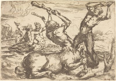 Battaglia tra un Centauro e un Tritone da Circle of Jusepe de Ribera