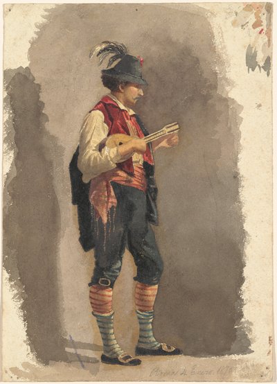 Musicista in piedi da Circle of Mariano Fortuny Marsal