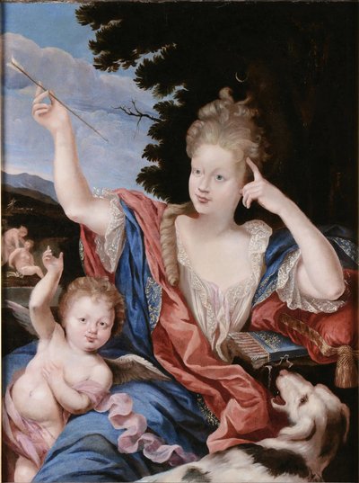 "Ritratto di dama in veste di Diana" da Circle of Pierre Mignard I