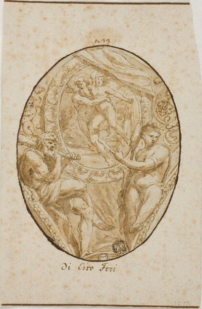 Spandrel con il Ratto di Orytheia affiancato da Ercole e Omphale da Ciro Ferri