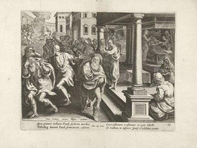 San Paolo scaccia i demoni a Efeso da Claes Jansz. Visscher (II) (workshop of)