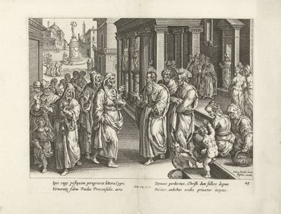 Paolo discute con il mago Elimas da Claes Jansz. Visscher (II) (workshop of)