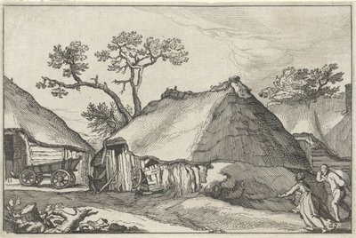 Fattoria e carro in un cortile da Claes Jansz. Visscher (II)