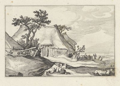 Fattoria e pastore con pecore e capra da Claes Jansz. Visscher (II)