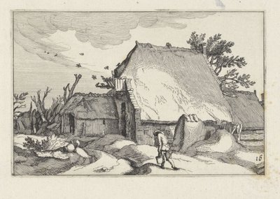 Fattoria e uomo con due secchi da Claes Jansz. Visscher (II)