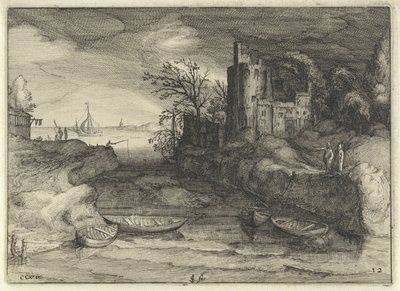 Paesaggio con barche da Claes Jansz. Visscher (II)