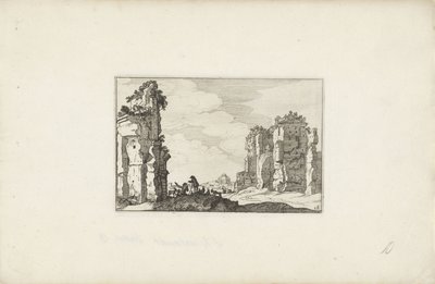 Due pastori presso una rovina da Claes Jansz. Visscher (II)
