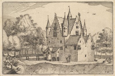 Un castello, tavola 22 da Regiunculae et Villae Aliquot Ducatus Brabantiae da Claes Jansz Visscher