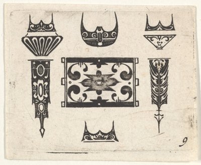 Stampa in nero con nove motivi, ca. 1620 da Claes Jansz Visscher