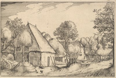 Cortile della fattoria, tavola 5 da Regiunculae et Villae Aliquot Ducatus Brabantiae, ca. 1610 da Claes Jansz Visscher