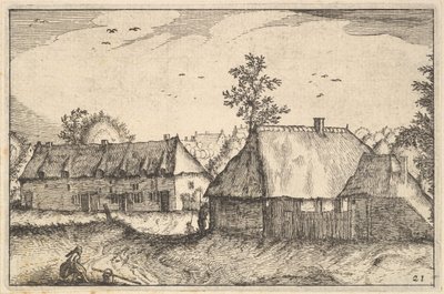 Grandi capannoni, tavola 21 da Regiunculae et Villae Aliquot Ducatus Brabantiae, ca. 1610 da Claes Jansz Visscher