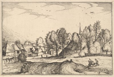 Strada verso un villaggio, tavola 19 da Regiunculae et Villae Aliquot Ducatus Brabantiae da Claes Jansz Visscher