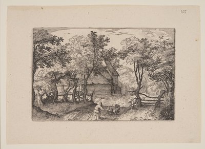 La strada verso Heemstede, da vedute nei dintorni di Haarlem (Plaisante Plaetsen) da Claes Jansz. Visscher