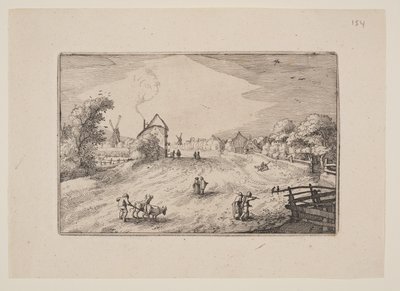 La strada verso Leida, da vedute nei dintorni di Haarlem (Plaisante Plaetsen) da Claes Jansz. Visscher