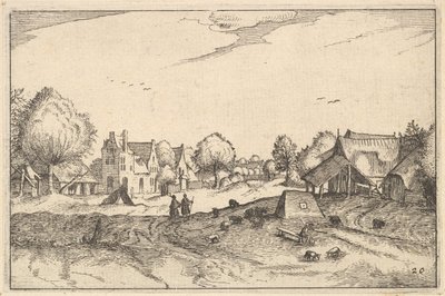 Strada del villaggio, tavola 20 da Regiunculae et Villae Aliquot Ducatus Brabantiae, ca. 1610 da Claes Jansz Visscher
