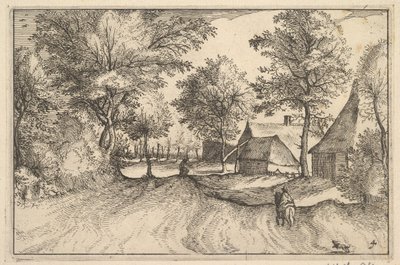 Strada del villaggio, tavola 4 da Regiunculae et Villae Aliquot Ducatus Brabantiae da Claes Jansz Visscher