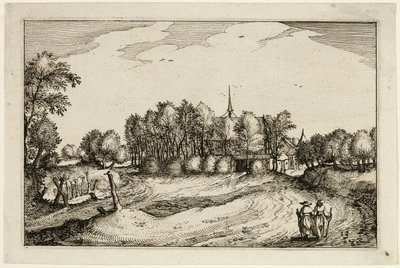 Un convento, tredicesima tavola dopo Immagini di fattorie, case di campagna e villaggi rustici (Praediorum villarum et rusticarum casularum icones) da Claes Jansz. Visscher II