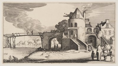 Ponte con casello, da Paesaggi (Playsante Lantschappen) da Claes Jansz. Visscher II