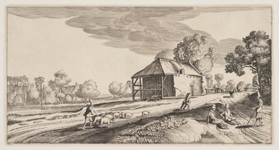 Incrocio vicino a un mulino ad acqua, da Paesaggi (Playsante Lantschappen) da Claes Jansz. Visscher II