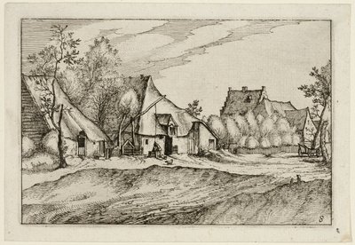 Le fattorie in un villaggio, tavola otto dopo Immagini di fattorie, case di campagna e villaggi rustici (Praediorum villarum et rusticarum casularum icones) da Claes Jansz. Visscher II
