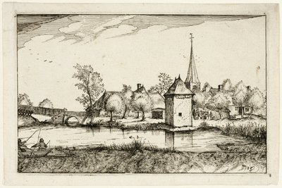 Stagno e villaggio, quindici immagini di fattorie, case di campagna e villaggi rustici (Praediorum villarum et rusticarum casularum icones) da Claes Jansz. Visscher II