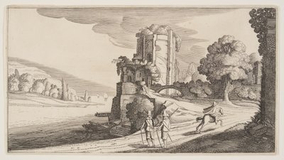 Torre rotonda su un fiume, da Paesaggi (Playsante Lantschappen) da Claes Jansz. Visscher II