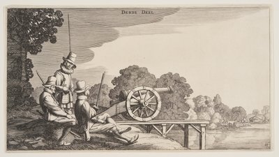 I tre cannonieri, da Paesaggi (Playsante Lantschappen) da Claes Jansz. Visscher II