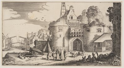 Porta della città, da Paesaggi (Playsante Lantschappen) da Claes Jansz. Visscher II