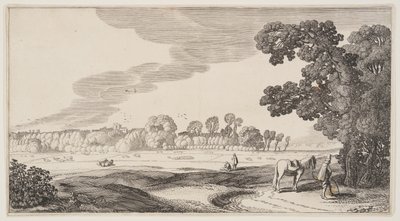 Veduta di pascoli, da Paesaggi (Playsante Lantschappen) da Claes Jansz. Visscher II