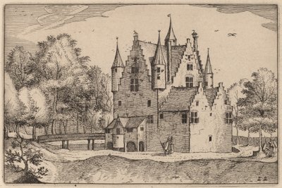 Un Castello da Claes Jansz Visscher after Johannes van Doetechum, the Elder after Lucas