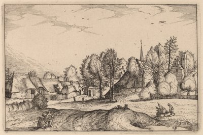 Strada verso un villaggio da Claes Jansz Visscher after Johannes van Doetechum, the Elder after Lucas