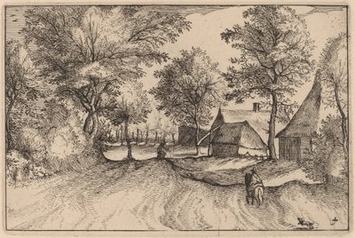 Strada del villaggio da Claes Jansz Visscher after Johannes van Doetechum, the Elder after Lucas