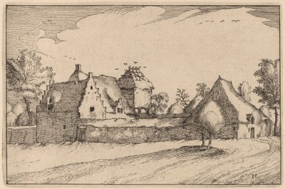 Fattoria murata da Claes Jansz Visscher after Johannes van Doetechum, the Elder after Lucas