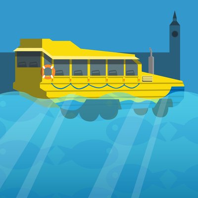 autobus anfibio del tour di Londra da Claire Huntley